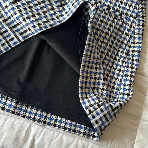 Zara Gingham Mini Skirt XS Blue & White - Picture 4 of 12